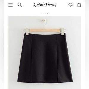& Other Stories Black A-Line Mini Skirt